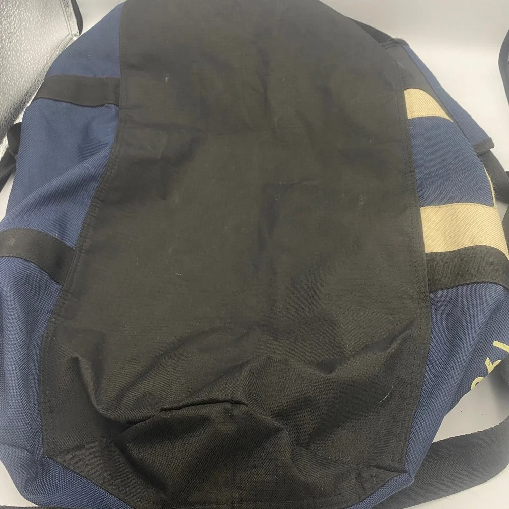 Tommy Hilfiger Duffle Bag Gym Travel Carry On Black Blue Logo 1985 Y2K Style EUC